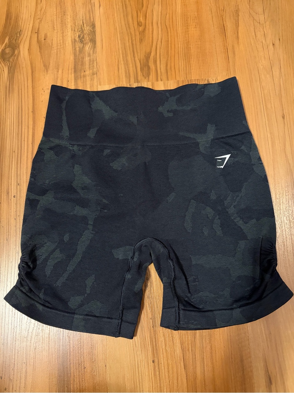 Gymshark Black Camo High-Waist Women’s Athletic Shorts